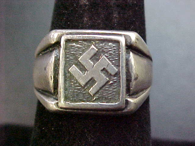NSDAP SWASTIKA RING SILVER NAZI PARTY MEMBER