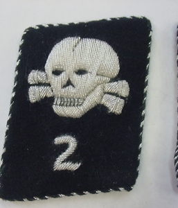 SS TOTENKOPF COLLAR INSIGNIA SET 2nd STURM COLLAR TABS