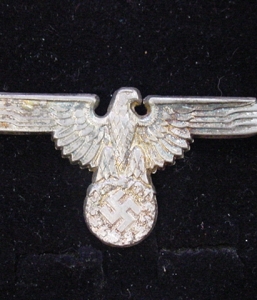SS VISOR HAT INSIGNIA SET SILVER EAGLE SKULL