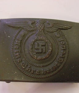 SS ENLISTED BELT BUCKLE GREEN COMBAT FINISH
