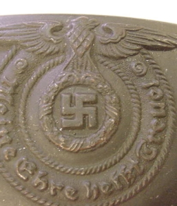 SS ENLISTED BELT BUCKLE GREEN COMBAT FINISH