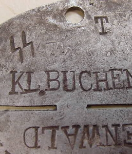 SS CONCENTRATION CAMP BUCHENWALD DOG TAG ERKENNUNGSMARKE