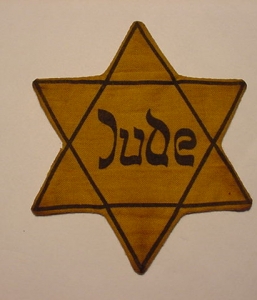 JEWISH STAR OF DAVID AS WORN IN THE GHETTO AND CONCENTRATION CAMPS HOLOCAUST